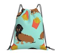 BYwenhopnbs Sausage Dog DachshundDrawstring Backpack Sports Gym Sackpack Water Resistant String Bag for Women Men