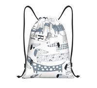 BYwenhopnbs Sausage Dog With Letters And Doughnuts Drawstring Bag String Bag Lightweight Gym Backpack for Men Women