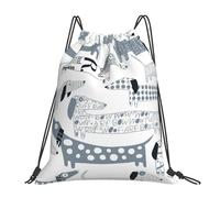 BYwenhopnbs Sausage Dog With Letters And DoughnutsDrawstring Backpack Sports Gym Sackpack Water Resistant String Bag for Women Men