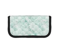 BYwenhopnbs Scales Aqua Mint White Geometry Marble，Large Capacity Pencil Case, Pen Pouch Organizer Canvas Pencil Bag for Girls