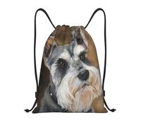 BYwenhopnbs Schnauzer Art Painting Drawstring Bag String Bag Lightweight Gym Backpack for Men Women
