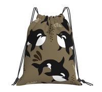BYwenhopnbs Sea Life Whale Funny Big Fish AnimalDrawstring Backpack Sports Gym Sackpack Water Resistant String Bag for Women Men