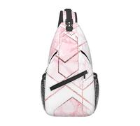 BYwenhopnbs Seamless Geometric Pattern With Gold Glitter Lines And Rose MarbleSling Bag for Men Crossbody Small Travel Shoulder Daypack