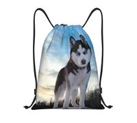 BYwenhopnbs Siberian Husky 1 Drawstring Bag String Bag Lightweight Gym Backpack for Men Women