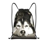 BYwenhopnbs Siberian Husky Drawstring Bag String Bag Lightweight Gym Backpack for Men Women