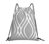 BYwenhopnbs Silver Geometric Figure PrintedDrawstring Backpack Sports Gym Sackpack Water Resistant String Bag for Women Men
