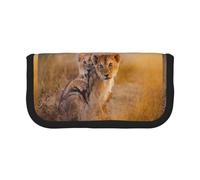 BYwenhopnbs Small Lion,Large Capacity Pencil Case, Pen Pouch Organizer Canvas Pencil Bag for Girls