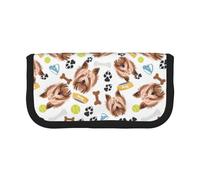 BYwenhopnbs Smiling Dog Yorkshire Terrier,Large Capacity Pencil Case, Pen Pouch Organizer Canvas Pencil Bag for Girls