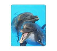 BYwenhopnbs Smiling Face Dolphins Printed Square Mouse Pad Sewn Edge Design 10&12in