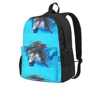 BYwenhopnbs Smiling Face Dolphins PrintedSchool Backpack Travel Bag for Men Women College Back Pack with 15 Laptop Compartmen