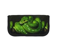 BYwenhopnbs Snake Green Reptile,Large Capacity Pencil Case, Pen Pouch Organizer Canvas Pencil Bag for Girls