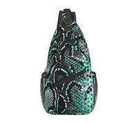 BYwenhopnbs Snake Skin DecorationSling Bag for Men Crossbody Small Travel Shoulder Daypack