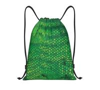 BYwenhopnbs Snake Skin Green Drawstring Bag String Bag Lightweight Gym Backpack for Men Women