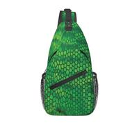 BYwenhopnbs Snake Skin GreenSling Bag for Men Crossbody Small Travel Shoulder Daypack
