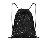 BYwenhopnbs Space Stars Black And White Seamless Drawstring Bag String Bag Lightweight Gym Backpack for Men Women