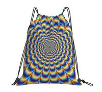 BYwenhopnbs Spiral Optical Illusion GifDrawstring Backpack Sports Gym Sackpack Water Resistant String Bag for Women Men