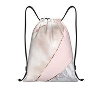 BYwenhopnbs Spliced Mixed Rose Gold Marble Drawstring Bag String Bag Lightweight Gym Backpack for Men Women