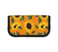BYwenhopnbs Sunflower Seamless Pattern,Large Capacity Pencil Case, Pen Pouch Organizer Canvas Pencil Bag for Girls
