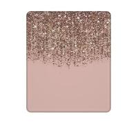 BYwenhopnbs Taupe Blush Pink Rose Bronze Gold Glitter Glam Square Mouse Pad Sewn Edge Design 10&12in