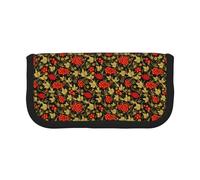 BYwenhopnbs Traditional Russian Khokhloma，Large Capacity Pencil Case, Pen Pouch Organizer Canvas Pencil Bag for Girls