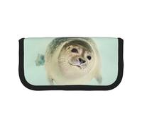 BYwenhopnbs Underwater Seal,Large Capacity Pencil Case, Pen Pouch Organizer Canvas Pencil Bag for Girls