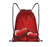 BYwenhopnbs Valentines Glitters Love Hearts Printed Drawstring Bag String Bag Lightweight Gym Backpack for Men Women