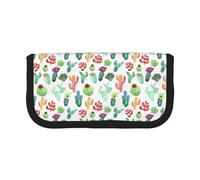 BYwenhopnbs Watercolor Cactus Succulents，Large Capacity Pencil Case, Pen Pouch Organizer Canvas Pencil Bag for Girls