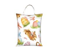 BYwenhopnbs Watercolor Easter Rabbit EggLaundry Bag Travel Wet Bags Washing Bag with Zipper