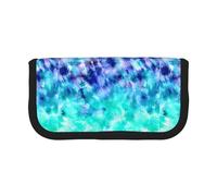 BYwenhopnbs Watercolor Teal Blue Tie Dye，Large Capacity Pencil Case, Pen Pouch Organizer Canvas Pencil Bag for Girls