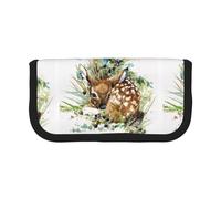 BYwenhopnbs Watercolor Wildlife Deer,Large Capacity Pencil Case, Pen Pouch Organizer Canvas Pencil Bag for Girls