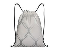 BYwenhopnbs Wave Geometric Grey Silver Drawstring Bag String Bag Lightweight Gym Backpack for Men Women