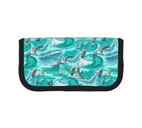 BYwenhopnbs Waves Sketch Seagull Birds,Large Capacity Pencil Case, Pen Pouch Organizer Canvas Pencil Bag for Girls