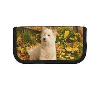 BYwenhopnbs Westie Autumn West Highland White Terrier Dogs，Large Capacity Pencil Case, Pen Pouch Organizer Canvas Pencil Bag for Girls
