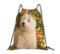 BYwenhopnbs Westie Autumn West Highland White Terrier DogsDrawstring Backpack Sports Gym Sackpack Water Resistant String Bag for Women Men