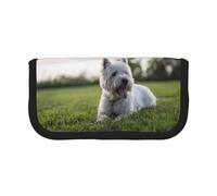 BYwenhopnbs Westie Lawn West Highland White Terrier Dogs，Large Capacity Pencil Case, Pen Pouch Organizer Canvas Pencil Bag for Girls