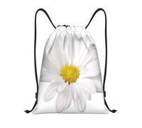 BYwenhopnbs White Daisy Flower With Bright Yellow Heart Drawstring Bag String Bag Lightweight Gym Backpack for Men Women