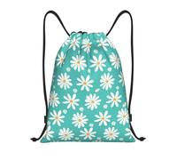 BYwenhopnbs White Daisy Flowers Drawstring Bag String Bag Lightweight Gym Backpack for Men Women