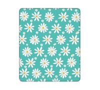 BYwenhopnbs White Daisy Flowers Square Mouse Pad Sewn Edge Design 10&12in