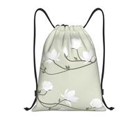BYwenhopnbs White Flowers Spring Drawstring Bag String Bag Lightweight Gym Backpack for Men Women