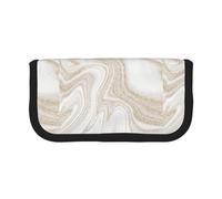 BYwenhopnbs White Marble Gold Glitter，Large Capacity Pencil Case, Pen Pouch Organizer Canvas Pencil Bag for Girls