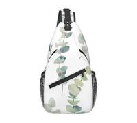 BYwenhopnbs White Natural Greenery Twig PrintedSling Bag for Men Crossbody Small Travel Shoulder Daypack
