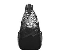 BYwenhopnbs White TigerSling Bag for Men Crossbody Small Travel Shoulder Daypack