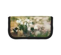 BYwenhopnbs Wild Spring Snowdrop，Large Capacity Pencil Case, Pen Pouch Organizer Canvas Pencil Bag for Girls
