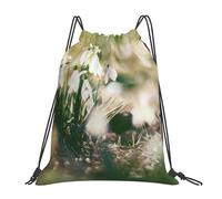 BYwenhopnbs Wild Spring SnowdropDrawstring Backpack Sports Gym Sackpack Water Resistant String Bag for Women Men