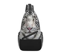 BYwenhopnbs Winter White TigerSling Bag for Men Crossbody Small Travel Shoulder Daypack
