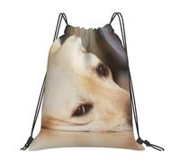 BYwenhopnbs Yellow Labrador Retriever PrintDrawstring Backpack Sports Gym Sackpack Water Resistant String Bag for Women Men