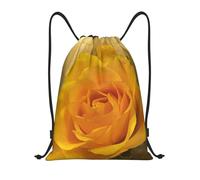 BYwenhopnbs Yellow Rose Petals Drawstring Bag String Bag Lightweight Gym Backpack for Men Women