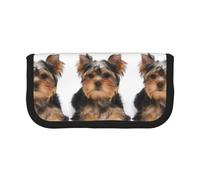 BYwenhopnbs Yorkshire Terrier Lies On White,Large Capacity Pencil Case, Pen Pouch Organizer Canvas Pencil Bag for Girls