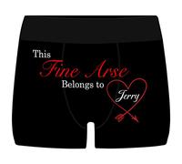 BYWEXCLESD Personalised Boxers for Men Underwear Briefs with Name Custom Funny Boxer Shorts Valentine's Day Birthday Valentines Gifts for Him, L