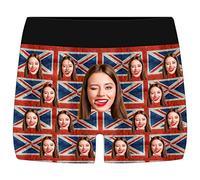 BYWEXCLESD Personalised Boxers for Men with Face Photo Underwear Briefs British Flag Custom Funny Boxer Shorts Valentine's Day Birthday Valentines Gifts for Him